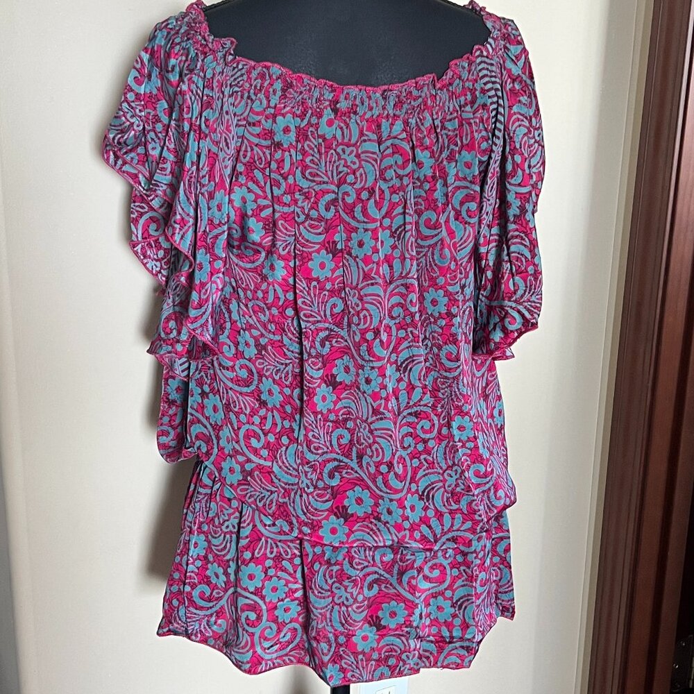 Karma Highway Boho Off-Shoulder Top Flutter Sleev… - image 1